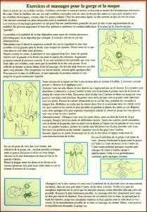 Planche plastifiée Exercices et massages pour la gorge et la nuque (A4)